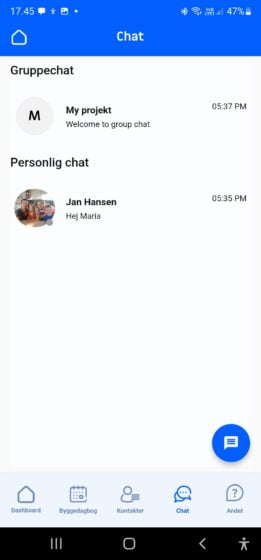Chat med dine underleverandører ved byggeforløb